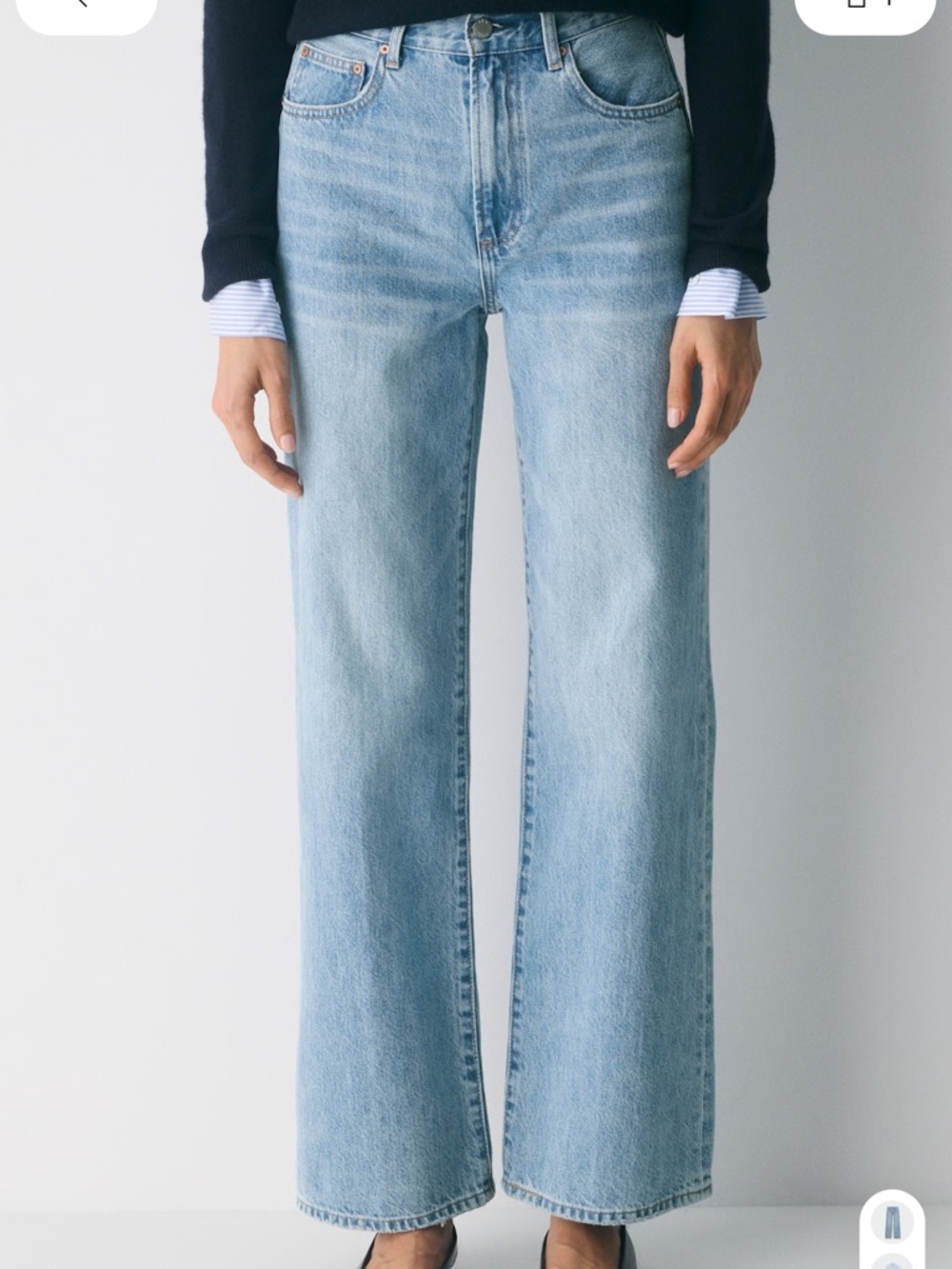 Denim Forum Wide-Leg High-Rise Jeans